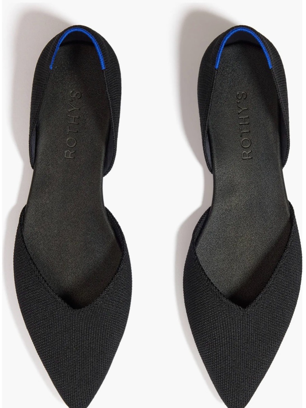 Rothy's Black Pointed D'Orsay Flats 9.5